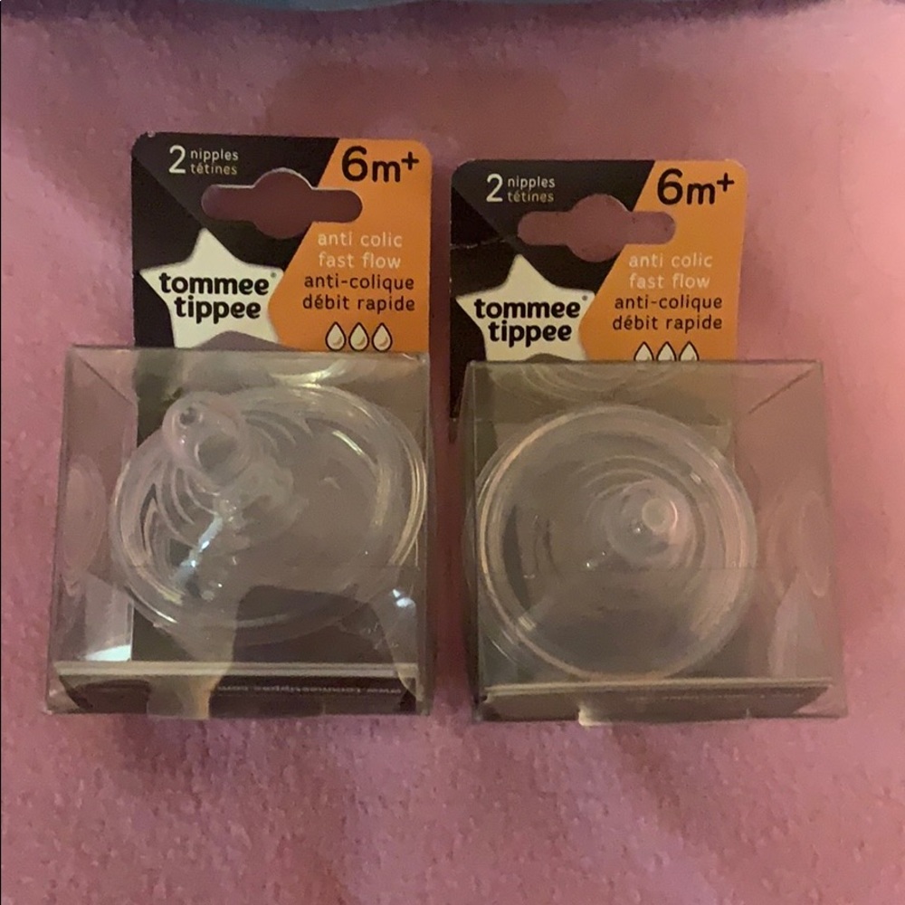 New 4 tómmee tippee anti colic fast flow nipples